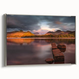 Landscape art painting of Cumbria, England, featuring muted green and blue tones on a framed canvas.