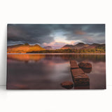 Black and white photograph of Cumbria, England on stretched canvas, ideal for kitchen wall art.