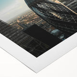 Art deco poster of London scenery in muted colors on rolled canvas, suitable for dining room wall.