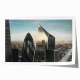 Extra large rolled print of a London scenery with vibrant green and floral elements, suited for dining room wall art.