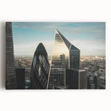 Black and white large art print of the London skyline on stretched canvas, ideal for kitchen wall art or bedroom decor.