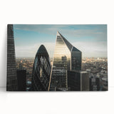 Black and white stretched canvas of London skyline, ideal for kitchen wall art.