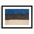Extra large abstract art print depicting a textured, colorful European scenery on a black framed canvas.