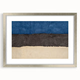 Extra large abstract art print of a European scenery in Estonia, featuring textured silver frame with mat.