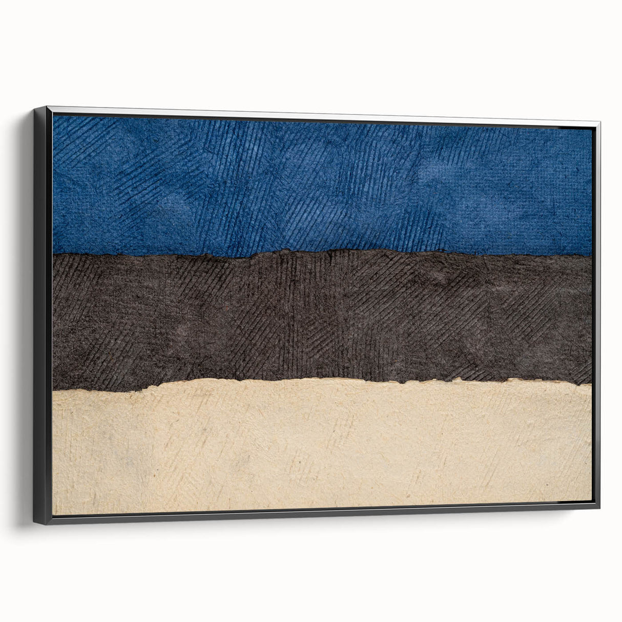 Black and white framed canvas of a vintage Estonian landscape, ideal for bedroom wall art.