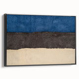 Black and white framed canvas of a vintage Estonian landscape, ideal for bedroom wall art.