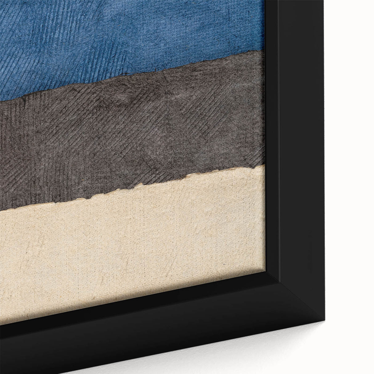Extra large framed canvas depicting a textured, colorful European scenery in black, ideal for living room decor.