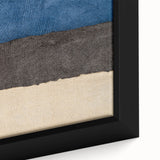 Extra large framed canvas depicting a textured, colorful European scenery in black, ideal for living room decor.