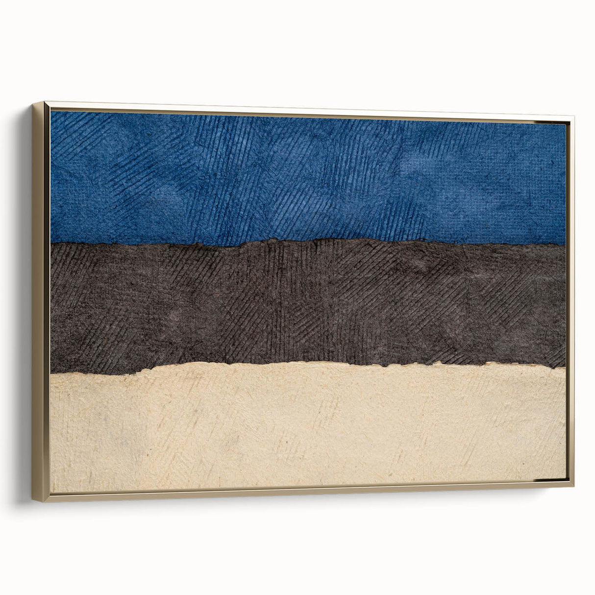 Framed canvas featuring a vintage-style landscape painting of Estonia, with muted earth tones, ideal for bedroom wall art.