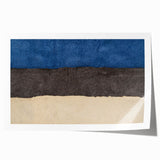Scenic European landscape with lush greenery and a river, in soft earth tones on a rolled canvas.