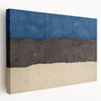 A serene European landscape painting on stretched canvas, featuring soft pastel colors, ideal for kitchen wall art.