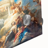 Large abstract depiction of Paris on acrylic glass in mid-century modernist style, ideal for dining room art.