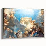 Landscape art painting of a Paris street scene in colorful hues on a framed canvas, ideal for living room decor.