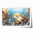 Extra large rolled print depicting a serene Parisian street scene in muted watercolor tones, ideal for art wall dining room.
