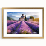 Abstract art print depicting the Provence landscape in muted earth tones on a framed canvas, suitable for dining room decor.