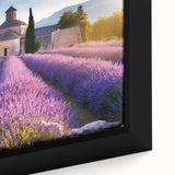 Extra large framed canvas featuring a textured depiction of a Provencal landscape in vibrant, colorful art tones.