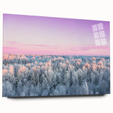 Large abstract wall art of a European scenery in Latvia on acrylic glass, ideal for bedroom or dining room decor.