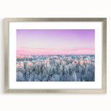 Extra large abstract art print of textured European scenery in muted earth tones, framed in silver.