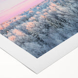 Art deco poster featuring a serene Latvian landscape in muted green and blue tones on rolled canvas.