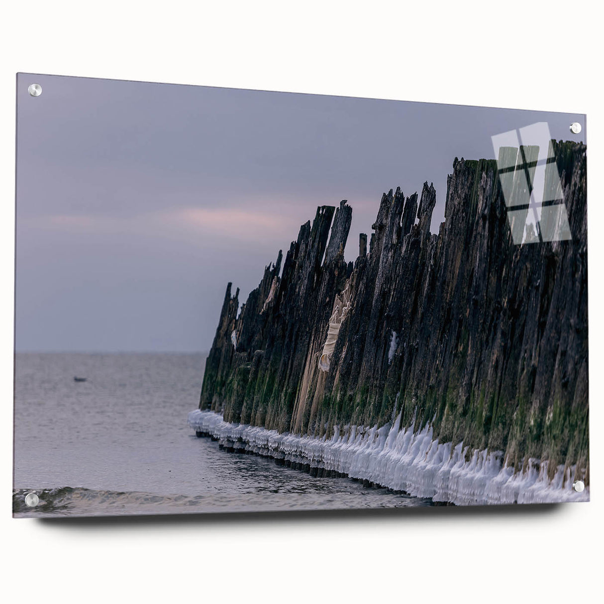 Acrylic print of a European Lithuanian landscape, featuring muted earth tones, ideal for dining room decor.