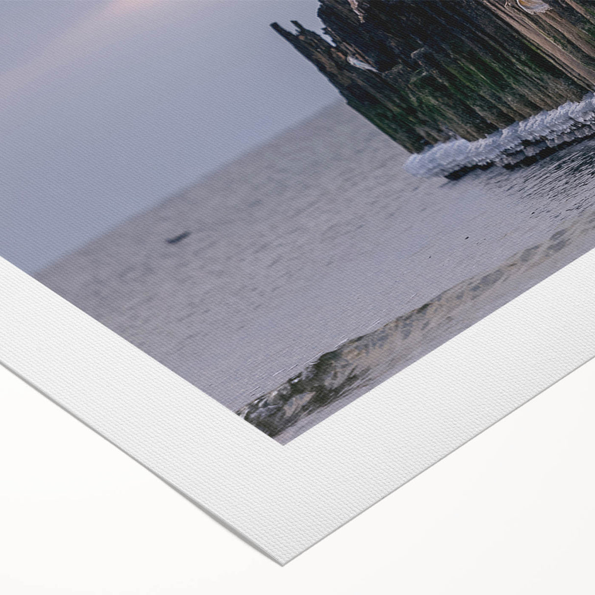 Art deco poster featuring a serene Lithuanian landscape on rolled canvas, suitable for dining room decor.