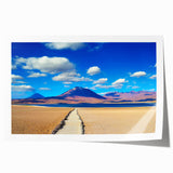 Extra large rolled print of a Bolivian landscape, featuring soft pastel floral designs, ideal for art wall dining room.