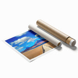 Extra large rolled print featuring a detailed floral scene in vibrant colors, ideal for classy bathroom wall art.