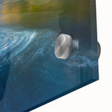 Large abstract wall art depicting a Connecticut landscape in muted earth tones on acrylic glass.