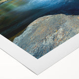 Art deco poster featuring a serene Connecticut landscape in soft green and blue tones, ideal for dining room wall art.