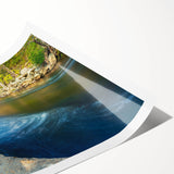 Extra large rolled print featuring line art flowers in monochrome tones, ideal for large living room wall decor.