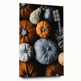 Large abstract wall art on acrylic glass featuring swirling autumnal colors, ideal for bedroom or dining room decor.