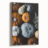 Landscape art painting of a fall scene on framed canvas.