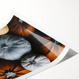 Extra large wall art featuring line art flowers in muted earth tones on a rolled canvas.