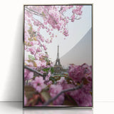 Mid-century modernist art depicting spring in soft pastel colors on a silver-framed acrylic, ideal for nursery wall art.