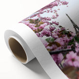 Art Deco poster of spring season on rolled canvas, featuring soft pastel shades, ideal for nursery wall art.