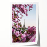 Extra large rolled print of spring-themed floral art in pastel colors, suitable for dining room or bathroom walls.