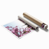 Extra large rolled print featuring spring floral art in pastel shades, ideal for classy bathroom wall art.