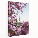 Spring-themed abstract canvas with soft green and pink tones, ideal for kitchen wall art.