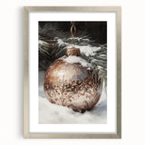 Textured abstract art print in cool blue and white tones, framed in silver, suitable for bedroom decor.