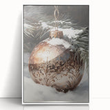 Art deco poster of a winter scene in muted blue and white tones on framed acrylic, ideal for nursery wall decor.