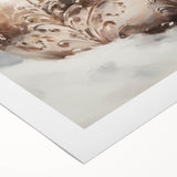 Art deco poster featuring a stylized winter scene in cool blues and whites on rolled canvas, suitable for dining room decor.