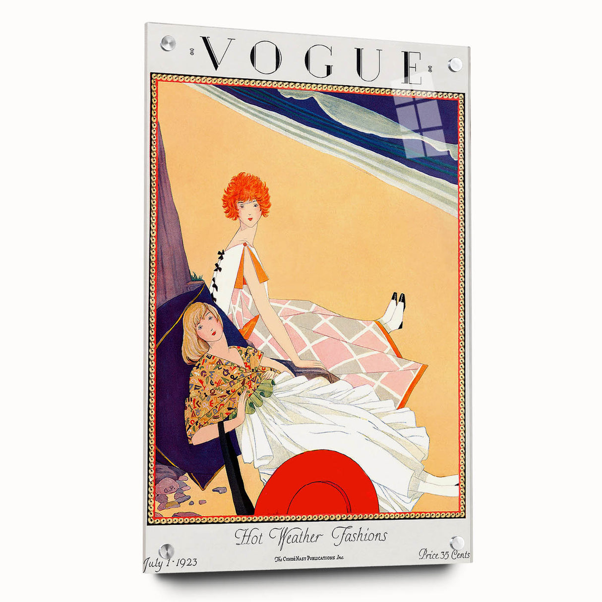 1923 Summer Vogue Fashion Print - Beach Scene Wall Art Decor