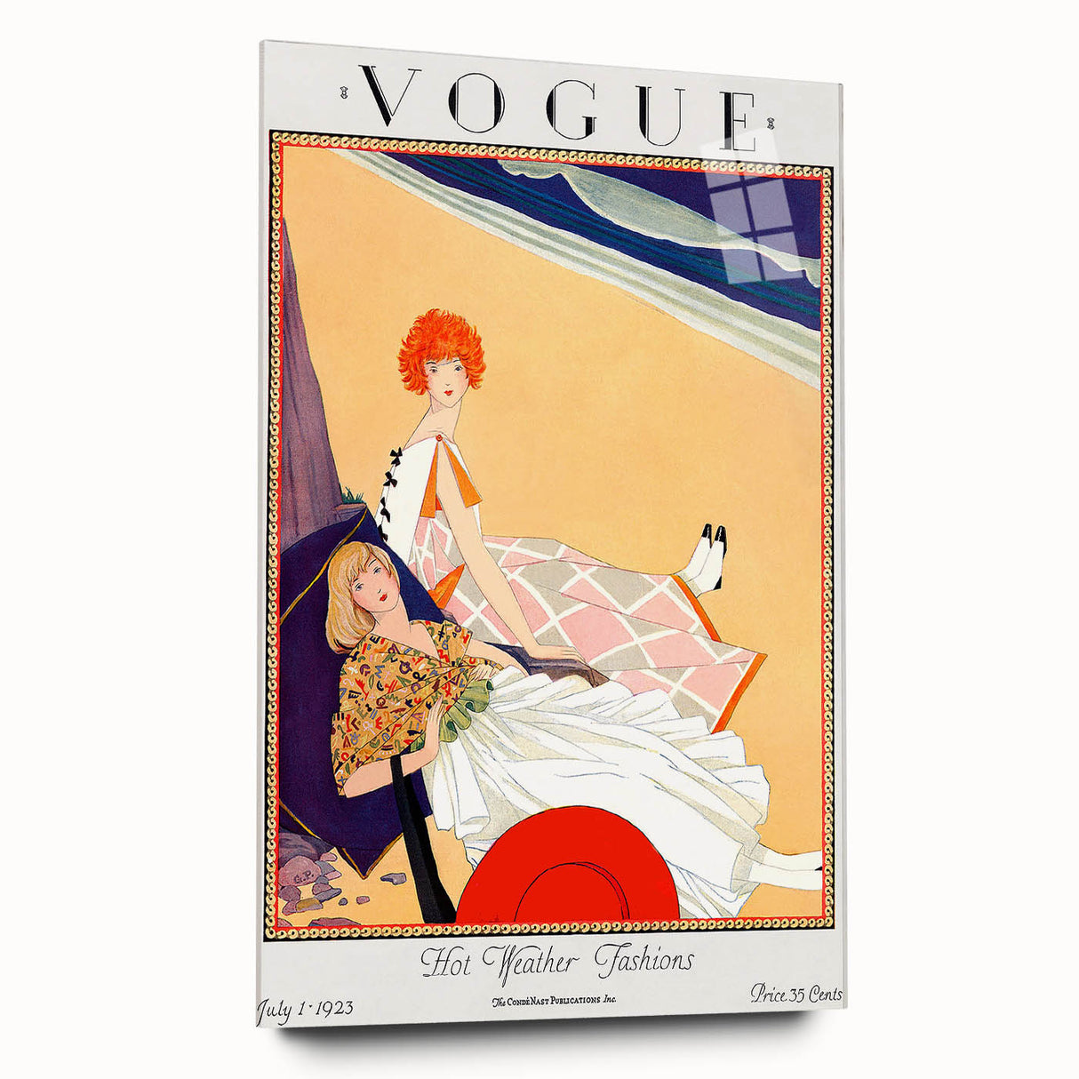 1923 Summer Vogue Fashion Print - Beach Scene Wall Art Decor