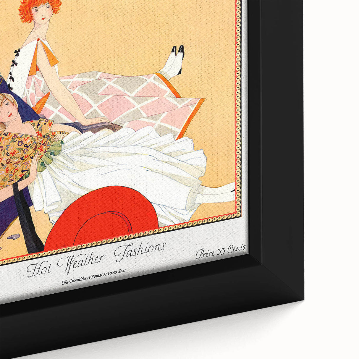 1923 Summer Vogue Fashion Print - Beach Scene Wall Art Decor