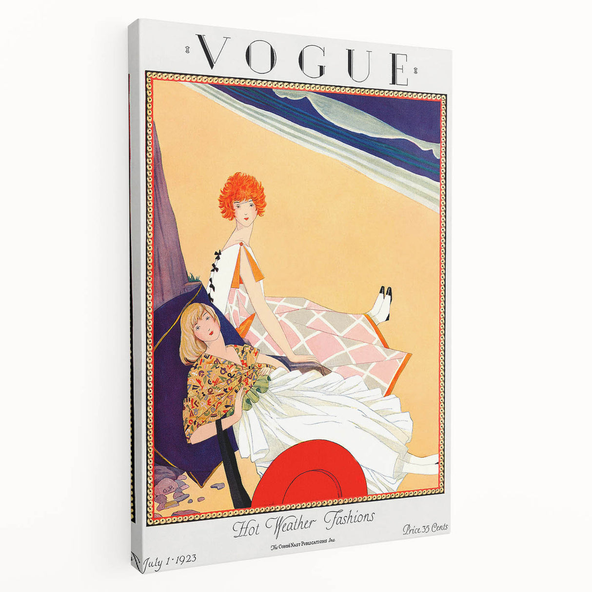 1923 Summer Vogue Fashion Print - Beach Scene Wall Art Decor