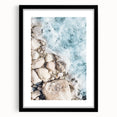 Extra large abstract art print featuring vibrant, colorful textured patterns, mounted in a black frame.