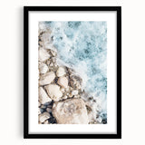 Extra large abstract art print featuring vibrant, colorful textured patterns, mounted in a black frame.