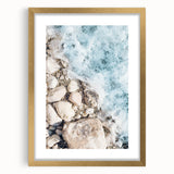 Extra large abstract art print with textured swirls in gold and white tones on canvas, ideal for living room decor.