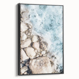 Black and white landscape painting on framed canvas, featuring an expansive tree under a cloudy sky.