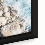 Extra large black wall art on canvas featuring a close-up, colorful, textured abstract design, ideal for living room decor.